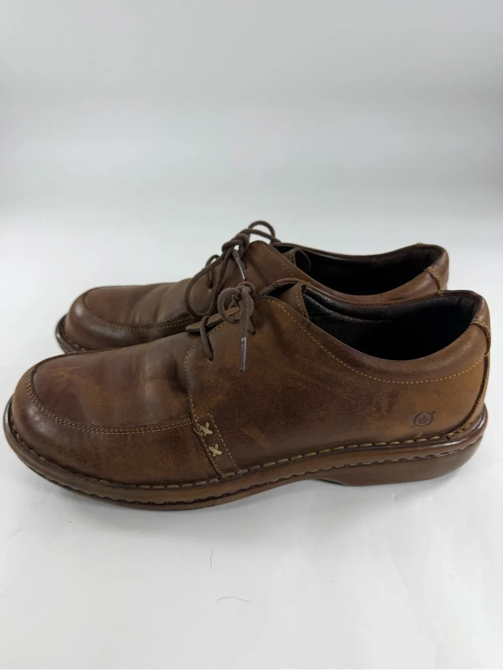 Born Women’s Size 10 EU 42 Brown Leather Moc Toe Lace Up Comfort Shoes