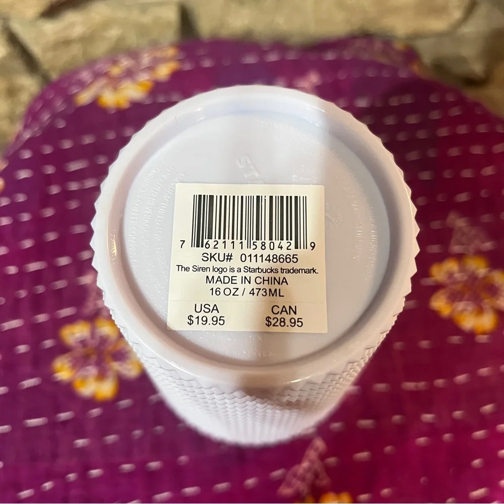 NWT Starbucks White Studded 16oz 473 ML Tumbler Spring 2024