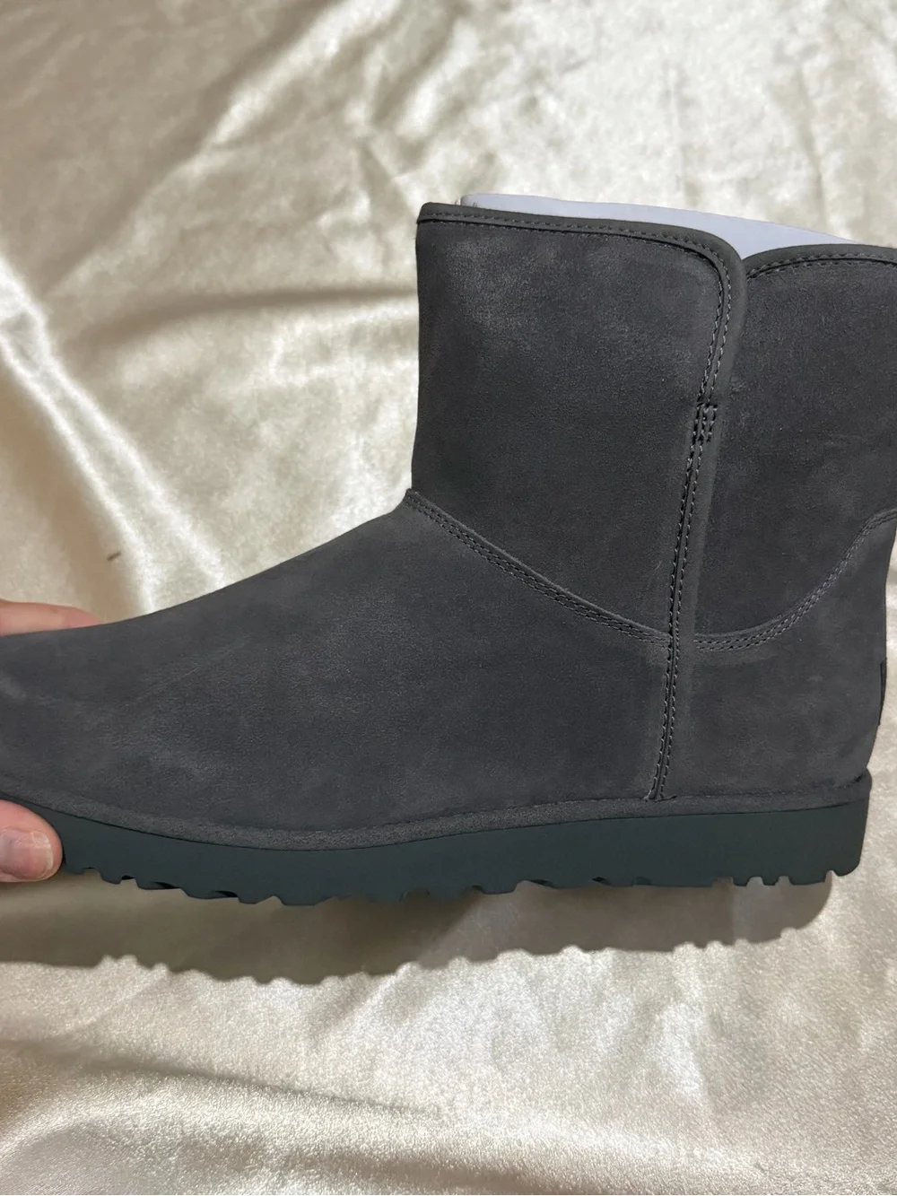 UGG Grey Cory II Shearling Lined Ankle Booties Boots Size 10M new W/ Box