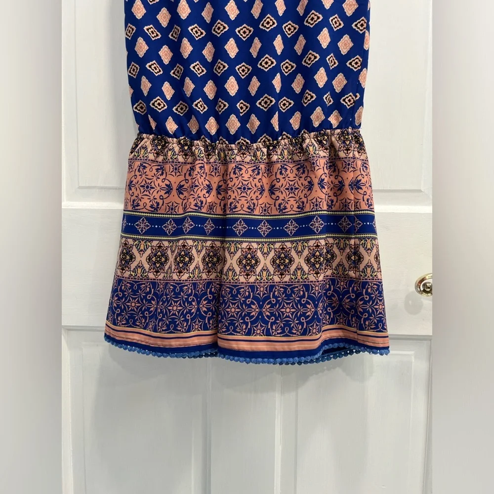 SCOOTER Blue & Pink Lightweight Lined Romper SIZE 10/12 MEDIUM GIRLS Pre Loved