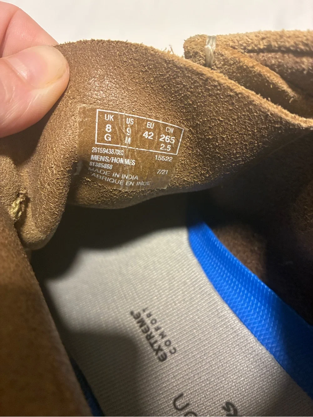 Clarks suede upper