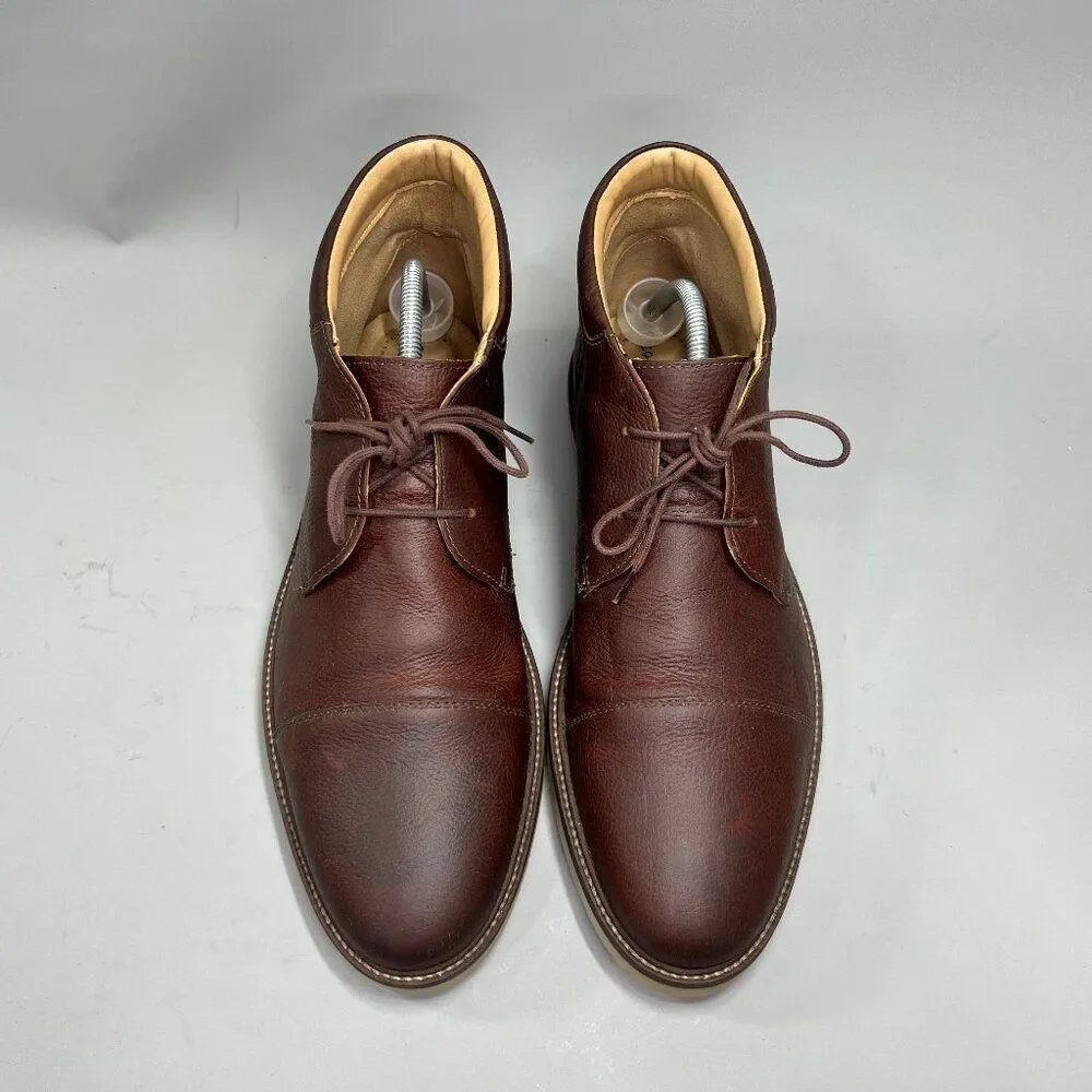 Clarks Grandin‎ Top Chukka Boots Men's 13 Brown Leather Cap Toe Lace Up Casual