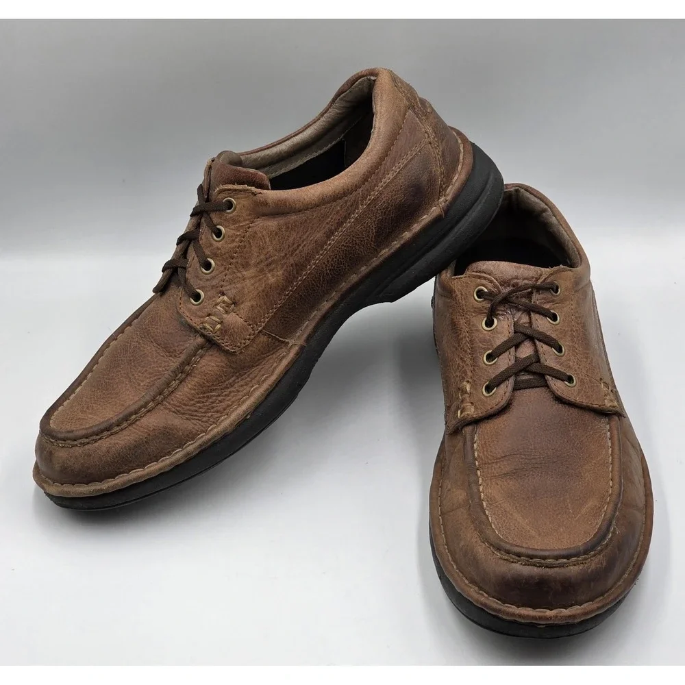 Aetrex CH902M Mens 11 Brown Leather Orthotic Dress Shoes Arch Support‎ Comfort
