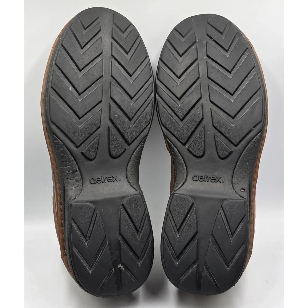Aetrex CH902M Mens 11 Brown Leather Orthotic Dress Shoes Arch Support‎ Comfort