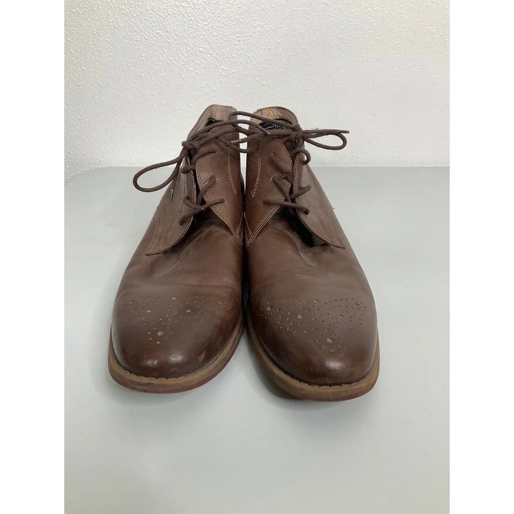 Florsheim Mens Brown Leather Chukka Boots Medallion Toe 15085-200‎ Size 10.5 D