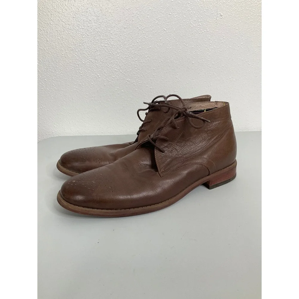 Florsheim Mens Brown Leather Chukka Boots Medallion Toe 15085-200‎ Size 10.5 D