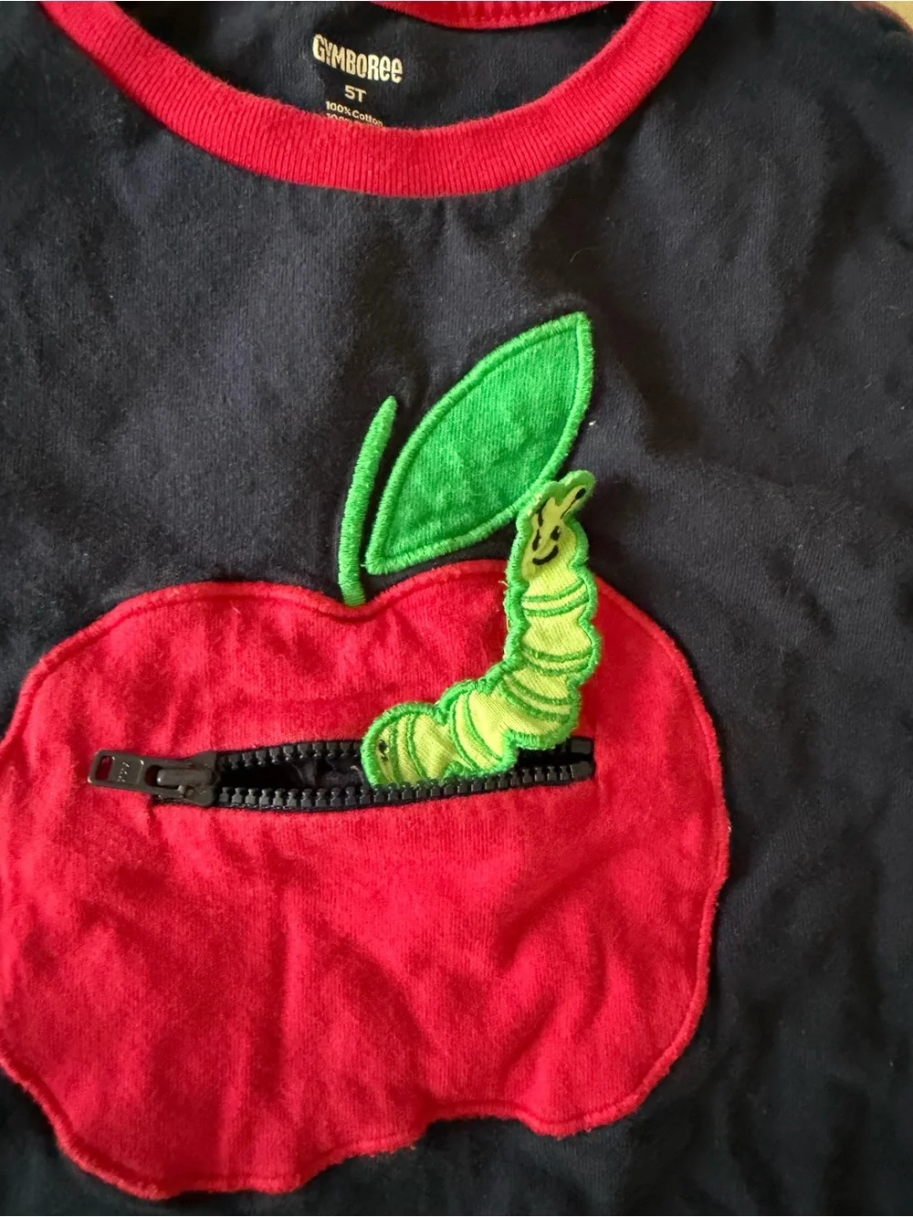 Navy Apple Pocket Tee with Surprise inside