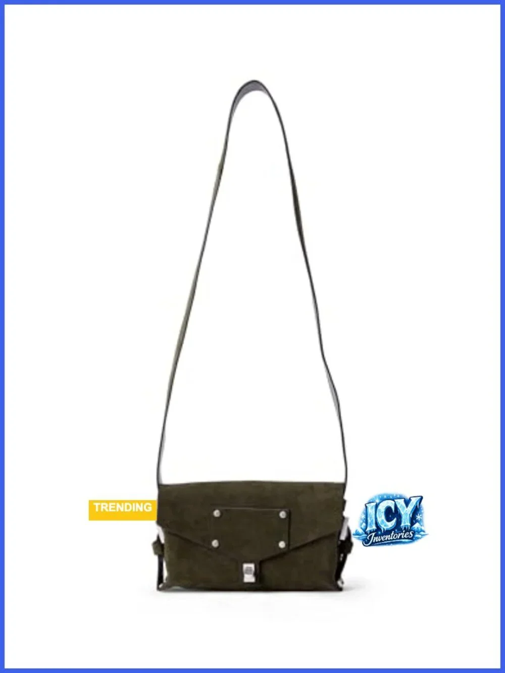 Smooth Leather Satchel Bag Adjustable Crossbody Strap Lock Closure