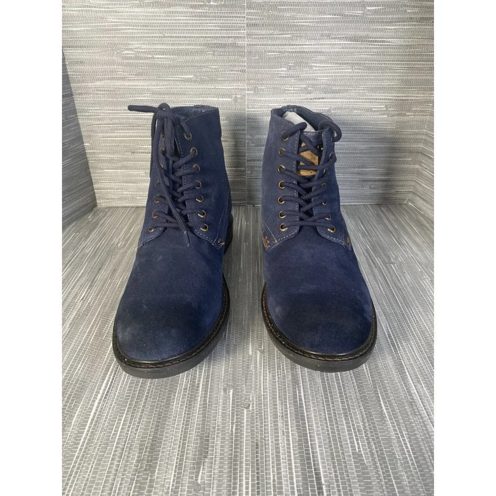 Levis Men's Sheffield Ankle Casual/Work Boots Blue Chambray Suede‎ Lace Up SZ 10
