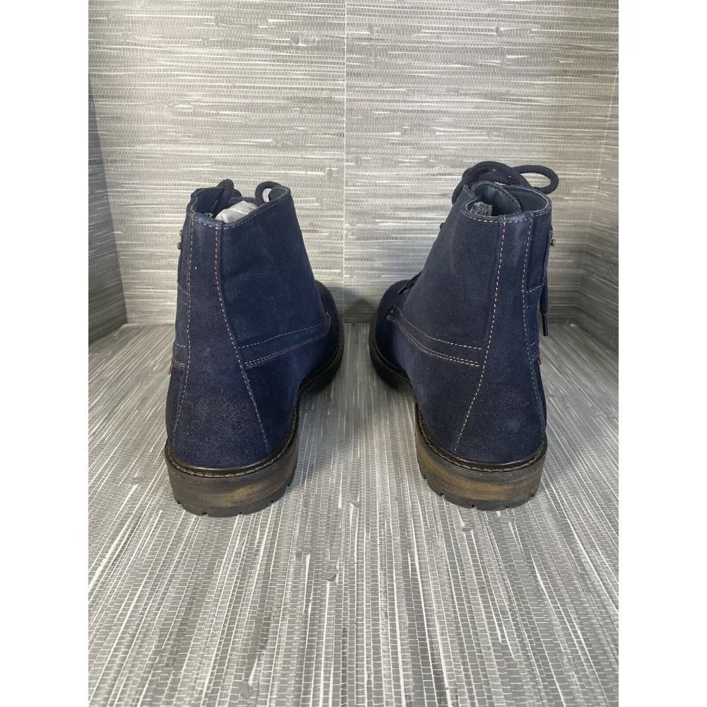 Levis Men's Sheffield Ankle Casual/Work Boots Blue Chambray Suede‎ Lace Up SZ 10