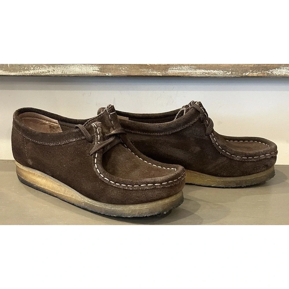 Clarks Originals Wallabee Women's Chukka Boots Comfort Shoes Dark Brown Sz 5.5M‎