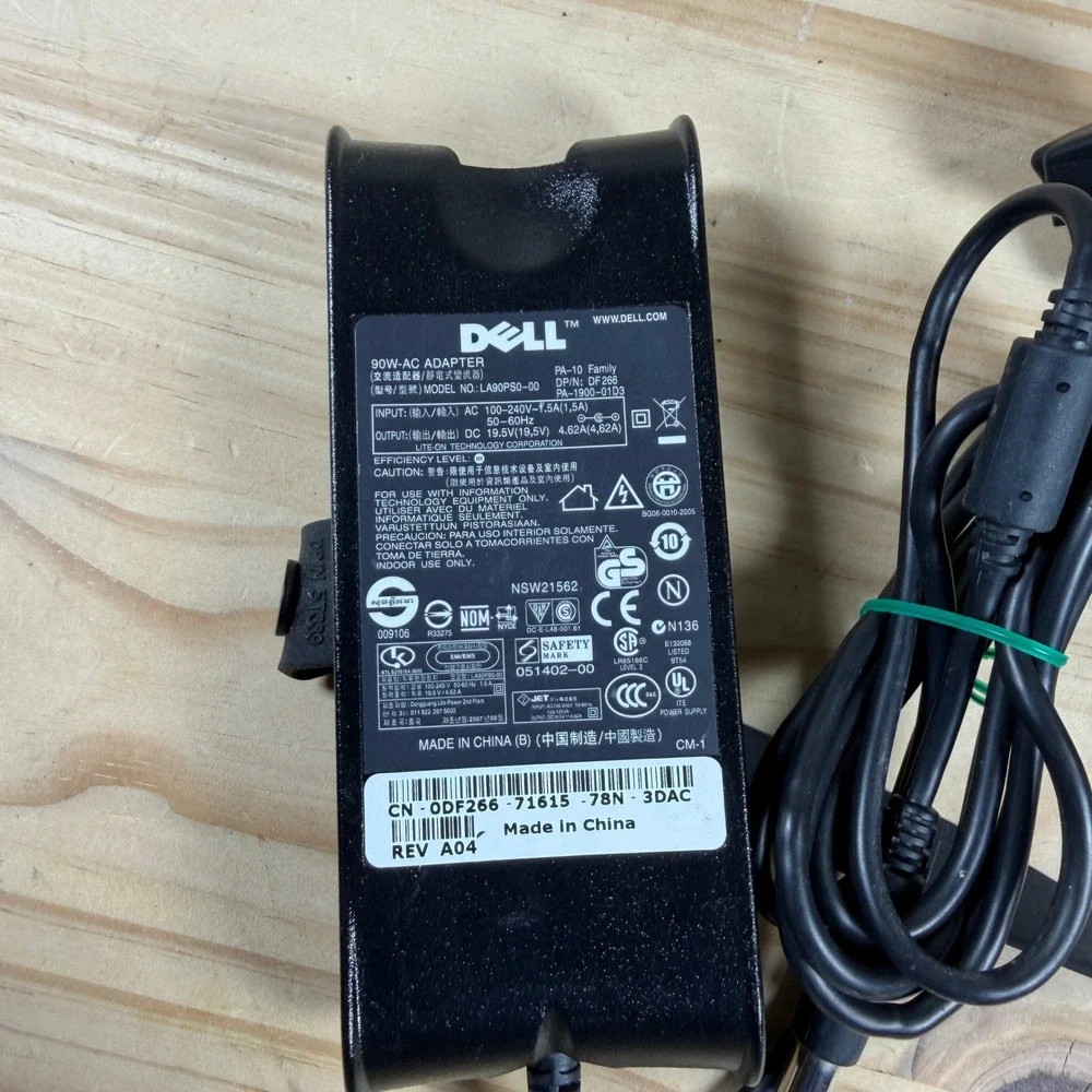 Dell AC Adapter 90W Black LA90PS0-00 19.5V 4.62A PA-10 Family Charger