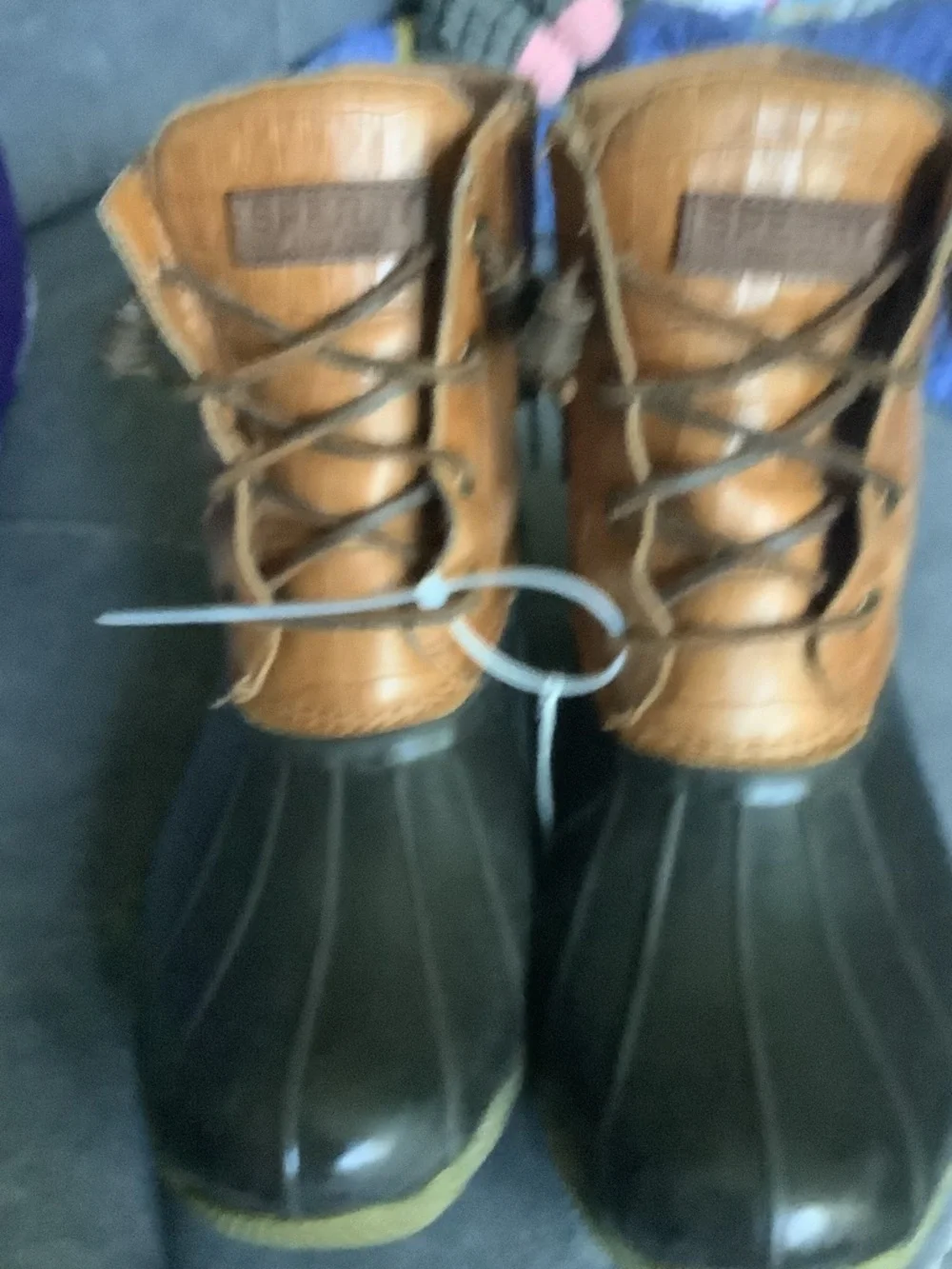 Sperry Brown Leather and Black Rubber‎ Duck Boots