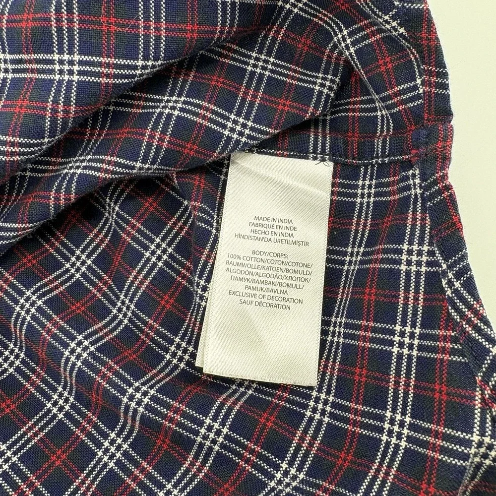 Youth Polo Ralph Lauren LS Navy, Red, White Plaid Button Up Shirt‎ Size 7