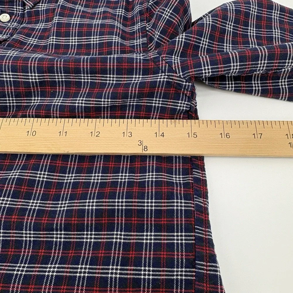 Youth Polo Ralph Lauren LS Navy, Red, White Plaid Button Up Shirt‎ Size 7
