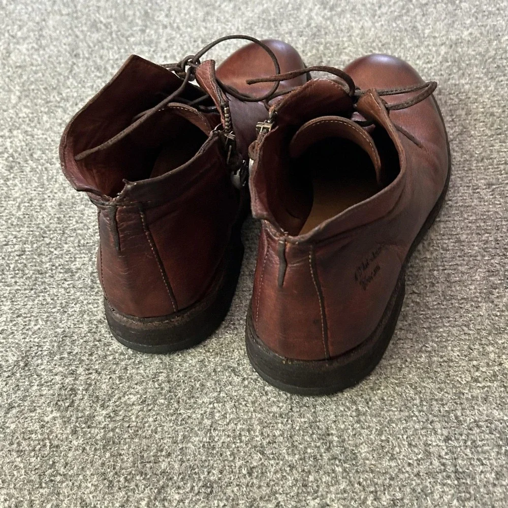 Maledetti Toscani Boots Mens Size 8 Brown Leather Ankle‎ Chukka Side Zip Italy