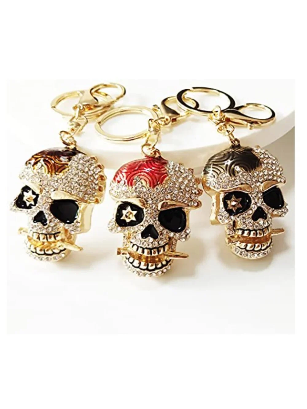 Crystal Skull Keychain Keyring Handbag Charm Purse Accessory for Women