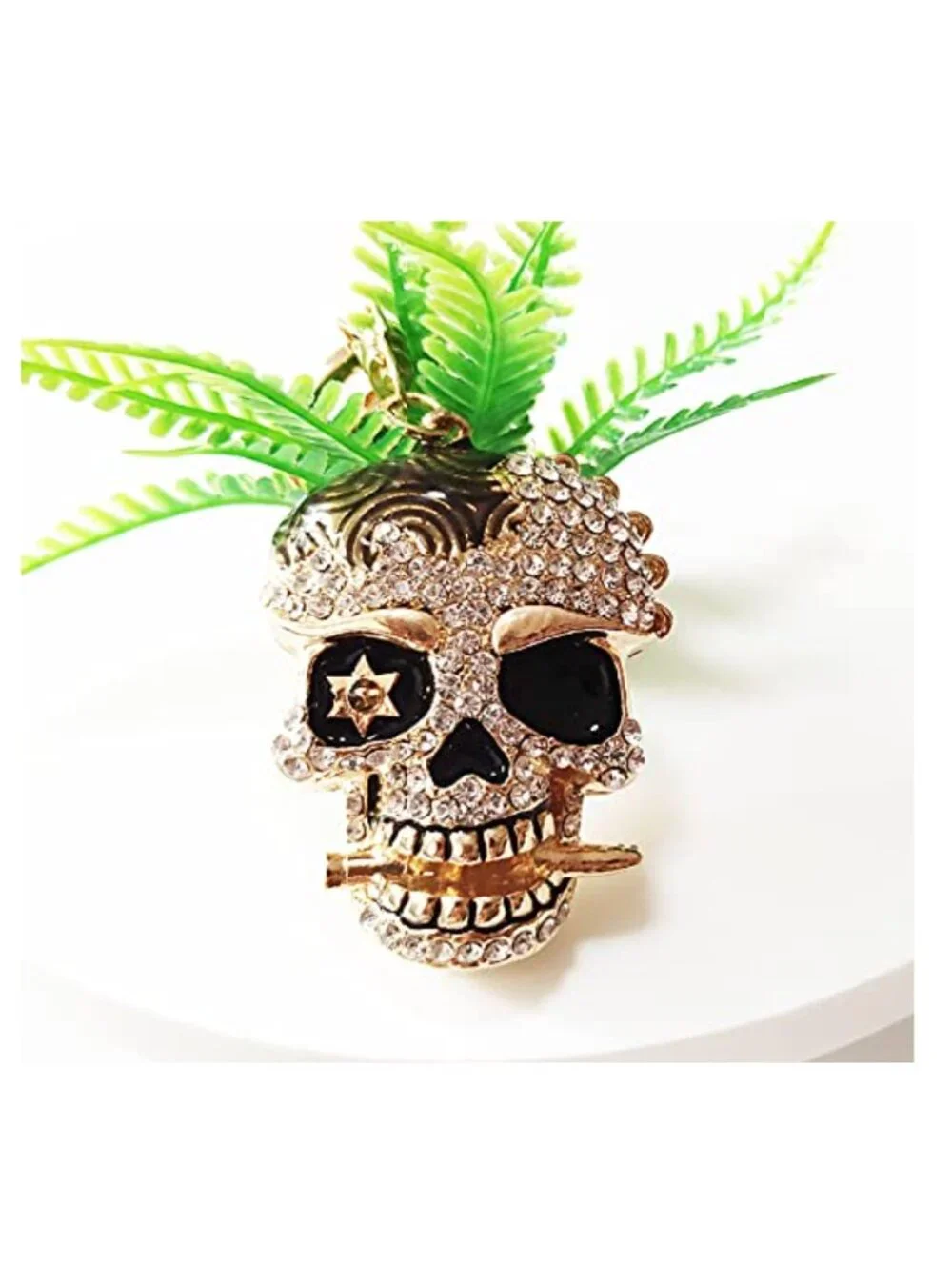 Crystal Skull Keychain Keyring Handbag Charm Purse Accessory for Women