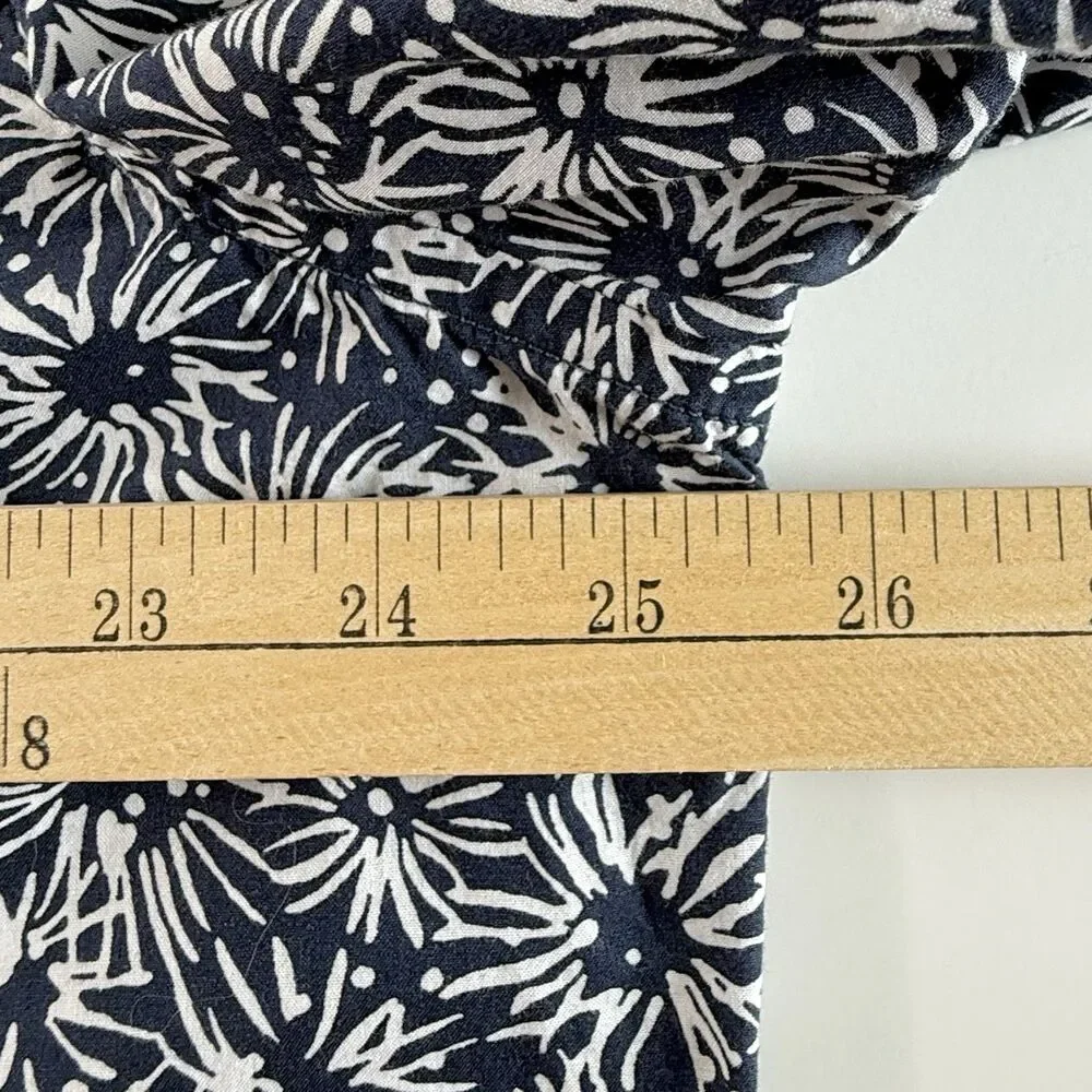BANANA REPUBLIC Short Sleeve Button Down Shirt Mens XL Dark Blue White Starburst
