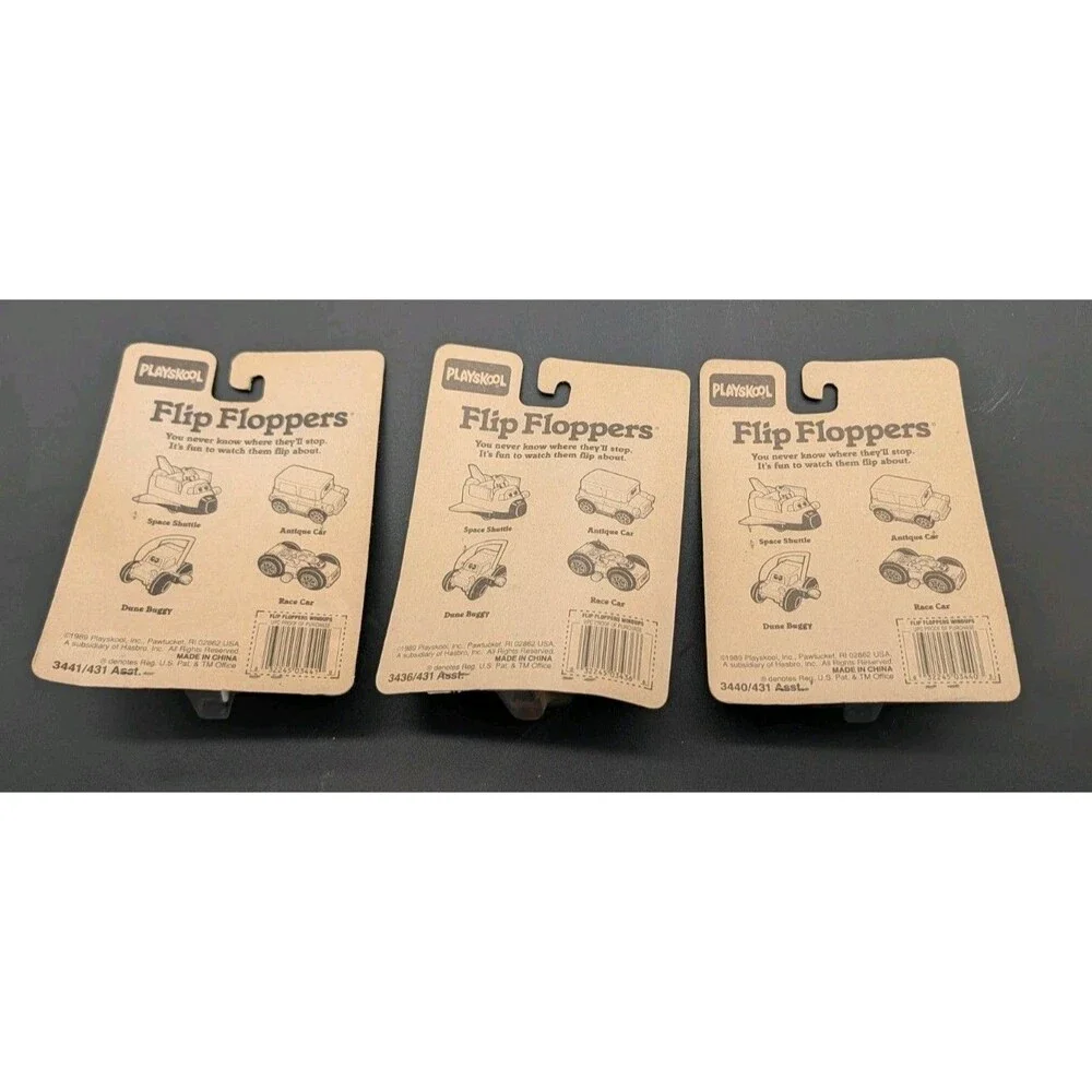 NEW Playskool 1989 Flip Floppers Lot Of 3x / Vehicle & Plane
