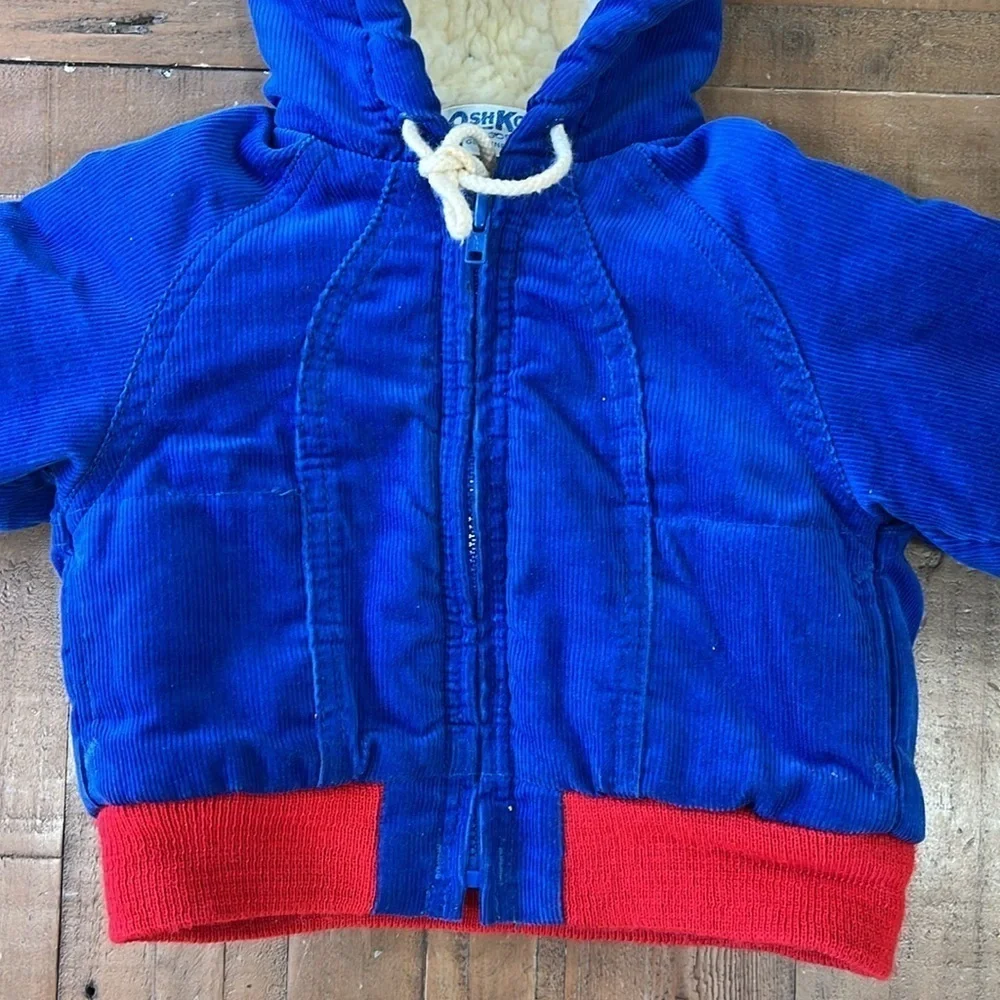 Oshkosh vintage Sherpa lined colorblock corduroy jacket