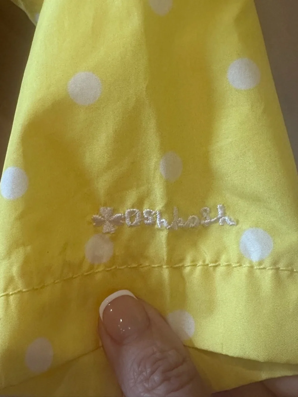 OshKosh B’gosh Girls Yellow Polka Dot Hooded Raincoat Jacket 4T