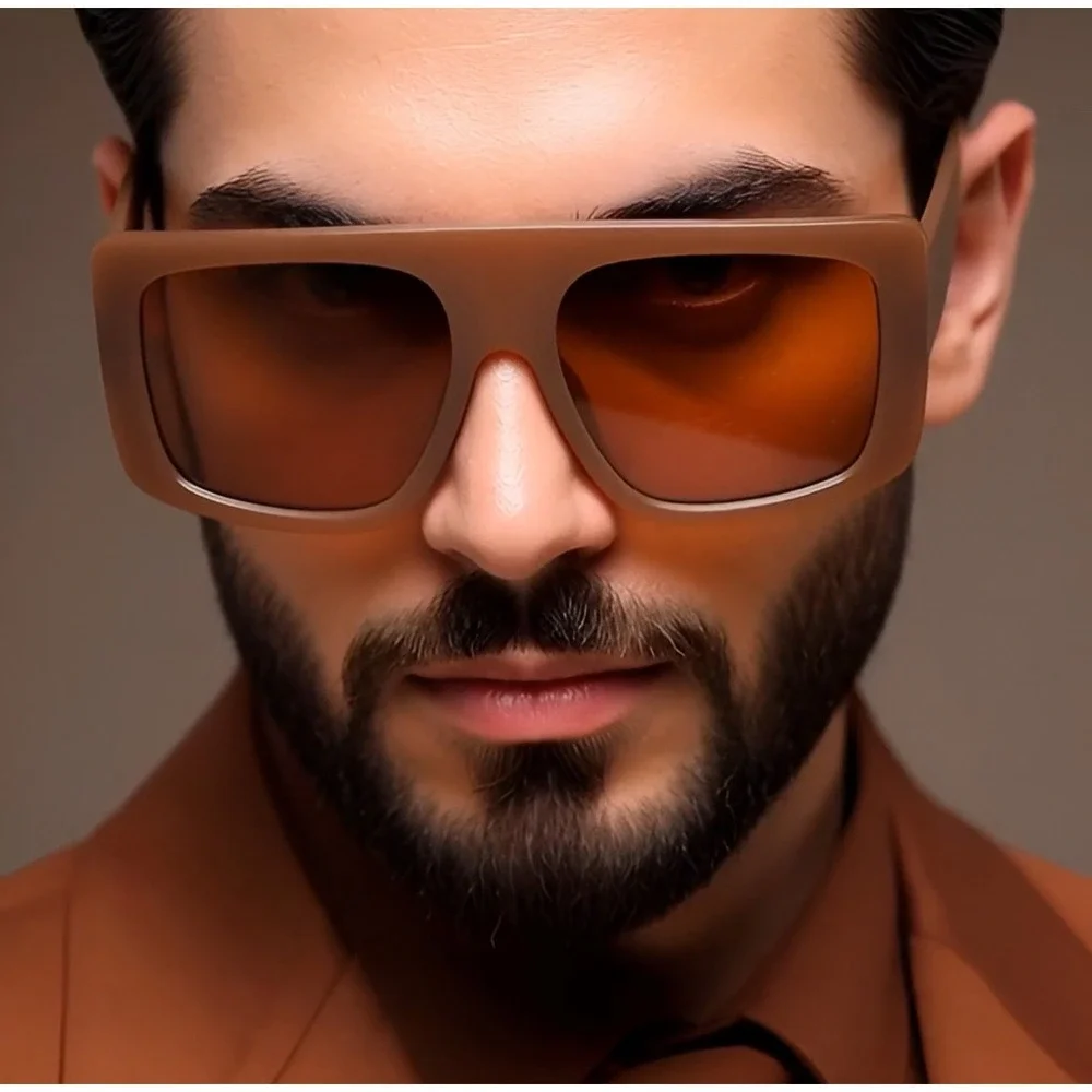 Men Oversized Square‎ Sunglasses Luxury Large Shades Wrap Around Lentes Gafas