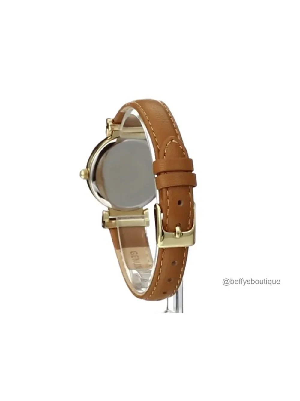 Anne Klein Leather Strap Watch Japanese Quartz 28mm Women's Analog Wristwatch
