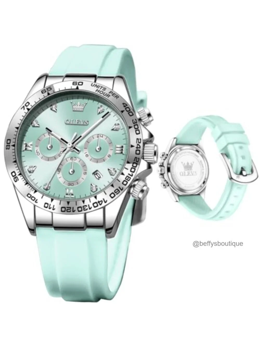 Luxury Diamond Stainless Steel Bracelet Women's Watch Waterproof Chronograph