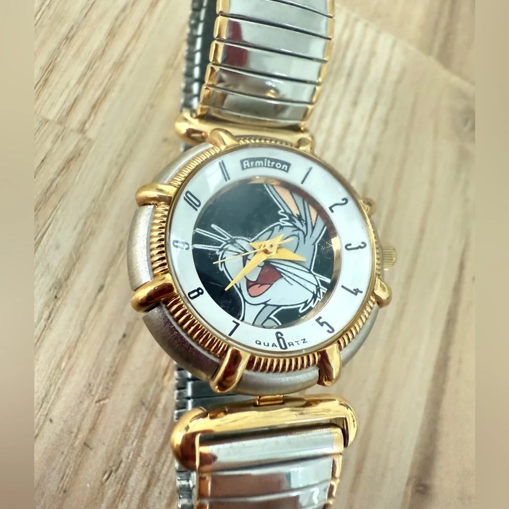 Vintage 90s Armitron Warner bros looney tunes bugs bunny watch NEW BATTERY
