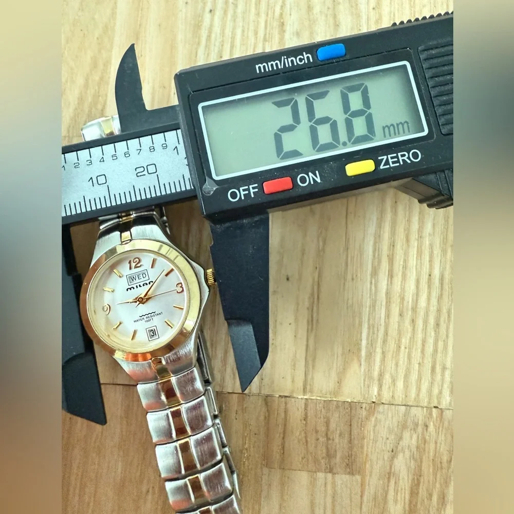 Milan ladies two tone day date watch NEW BATTERY