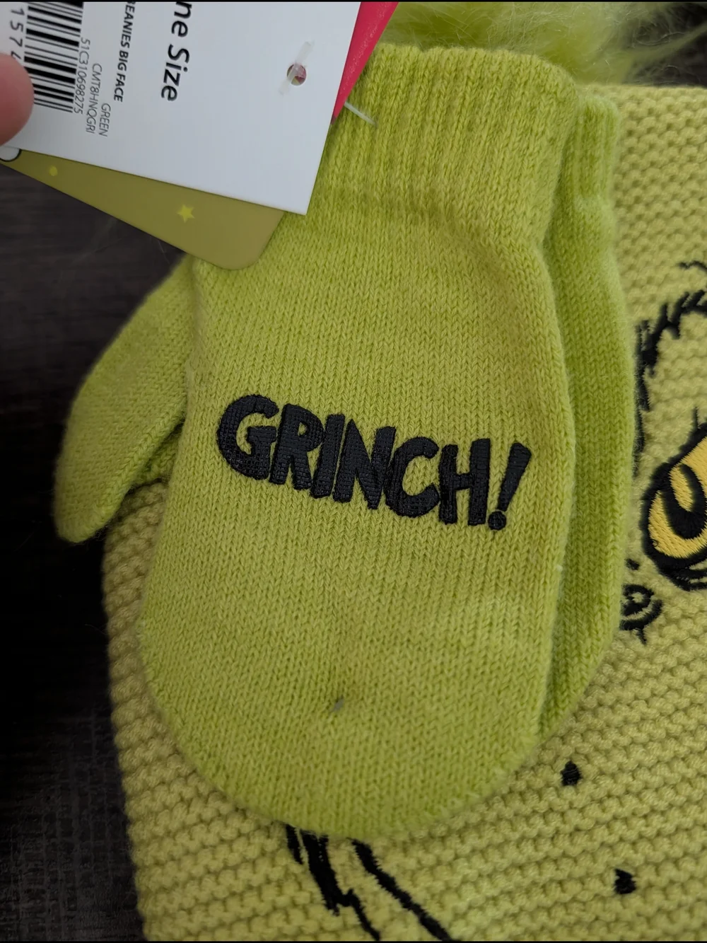 The Grinch Green Knit Pom Beanie for Kids