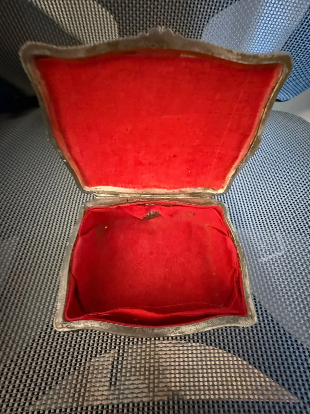 Silver Decorative Metal Trinket Box - Silver Color