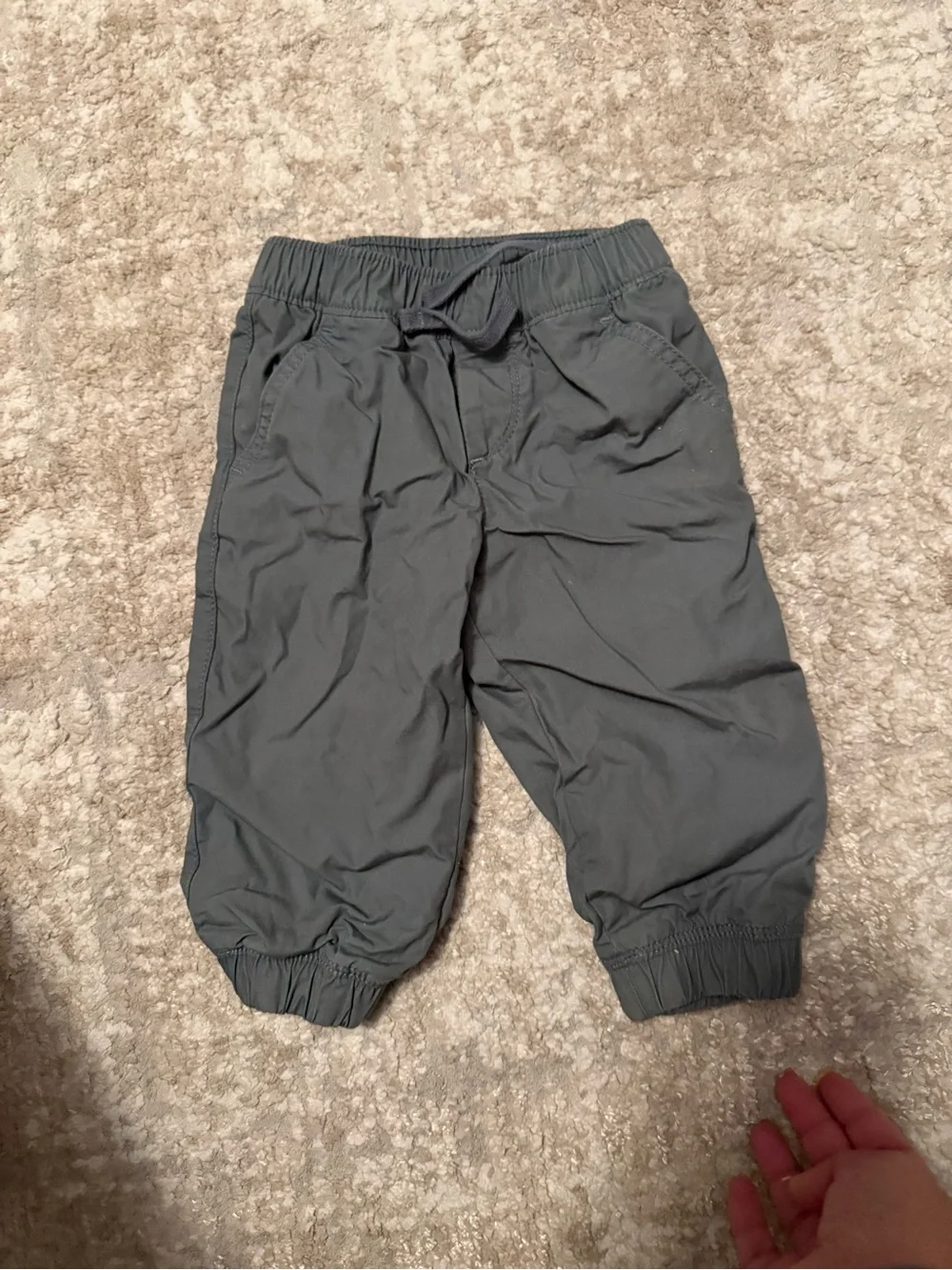 Kids Elastic Waist Jogger Lined Pants - Gray size 12/18M