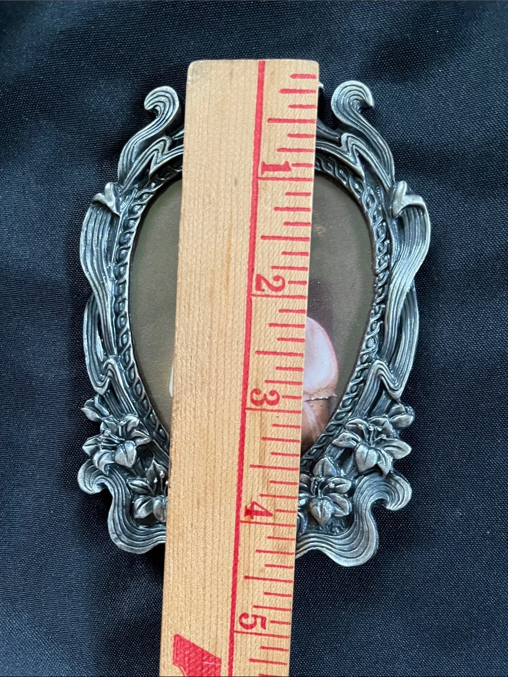 4 Vtg INTERPUR Pewter Picture Frames Floral Victorian Oval Heart Taiwan ROC