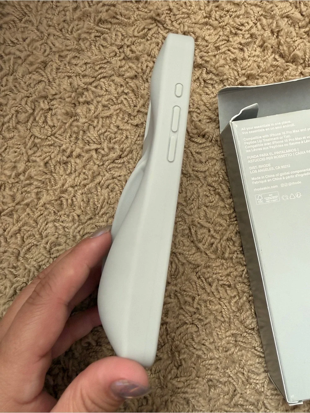 rhode Soft Grip Phone Case in Light Gray 15 Pro Max
