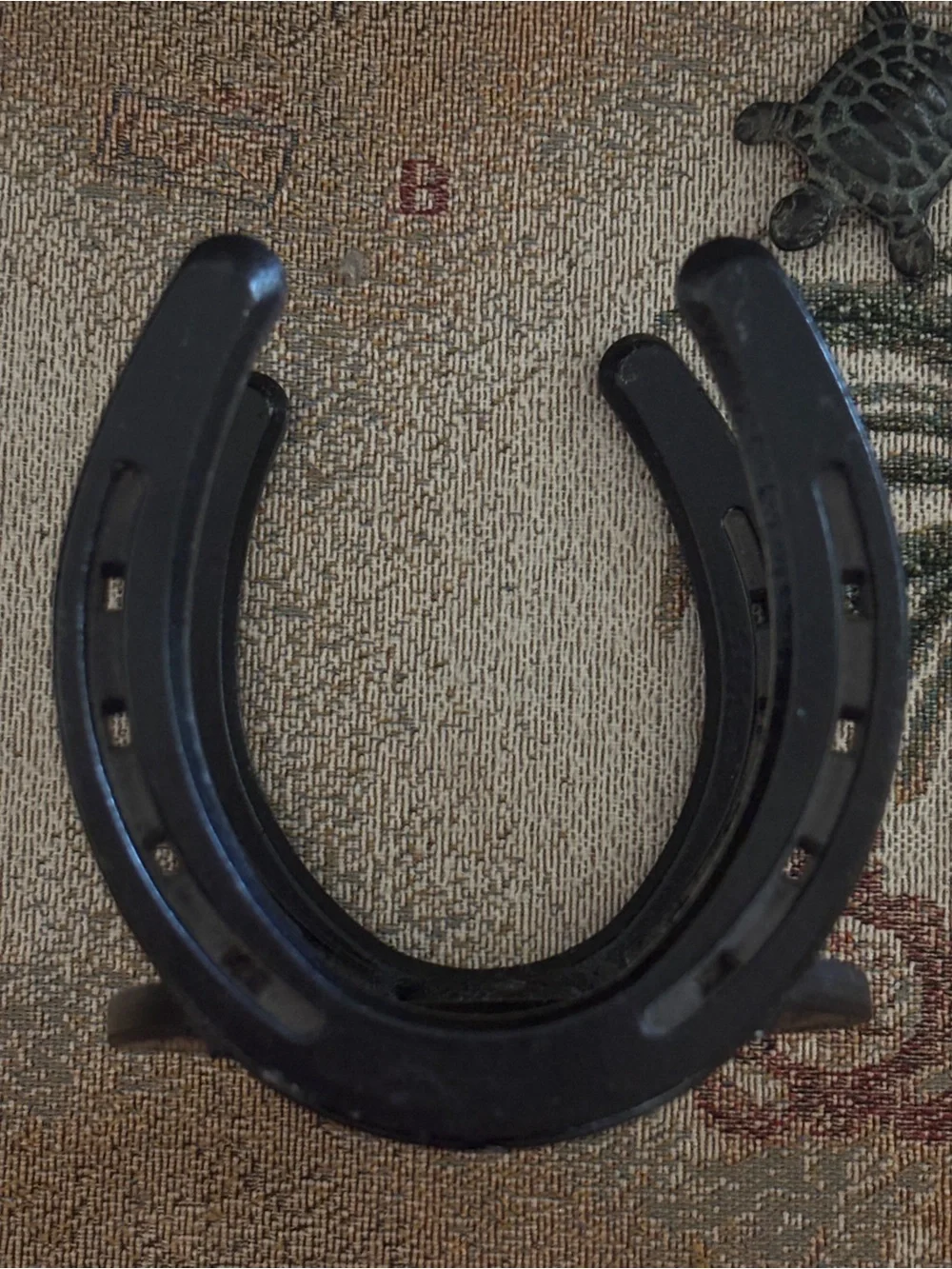 Vintage St Croix Forge Black Forged Horseshoe Single Wine Bottle Holder Rack
