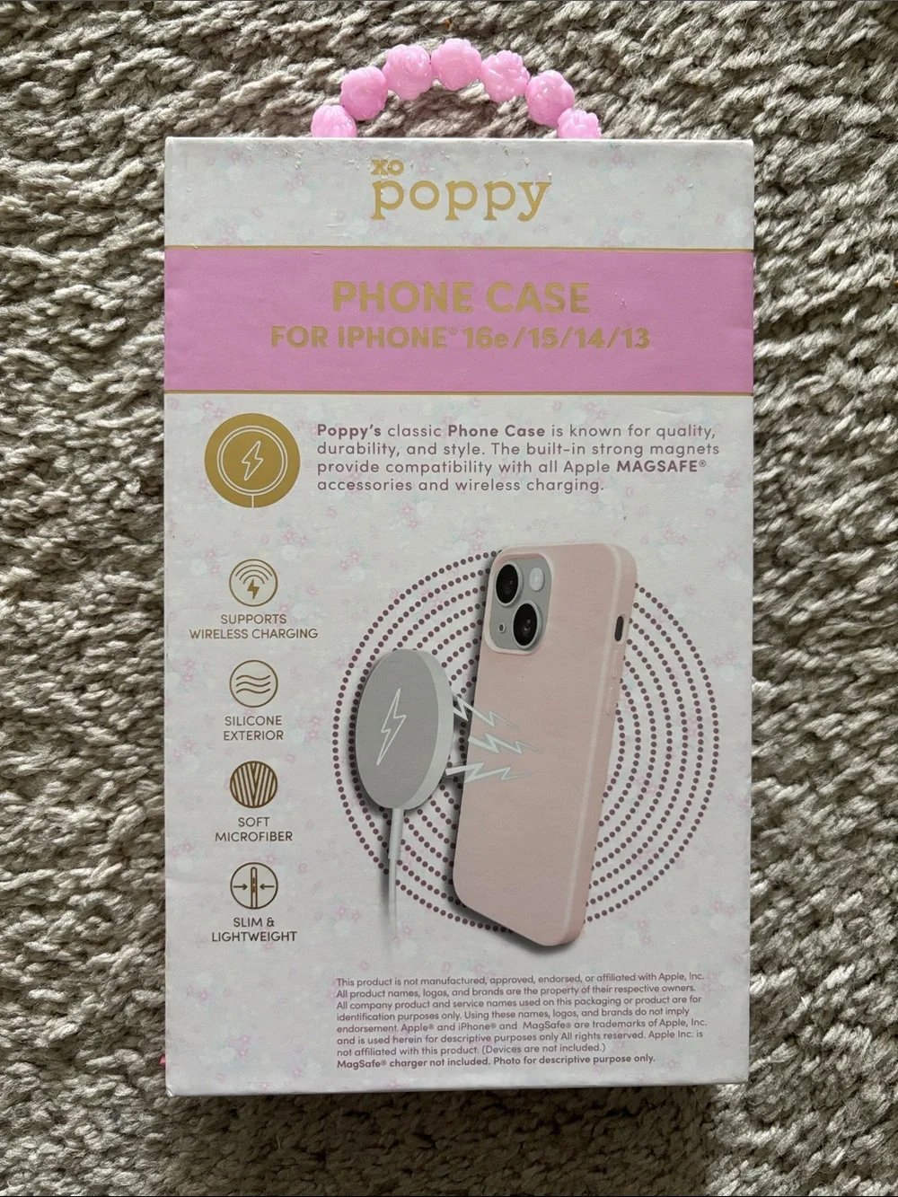 Light pink  MagSafe-Compatible iPhone Case (Fits 16e/15/14/13)