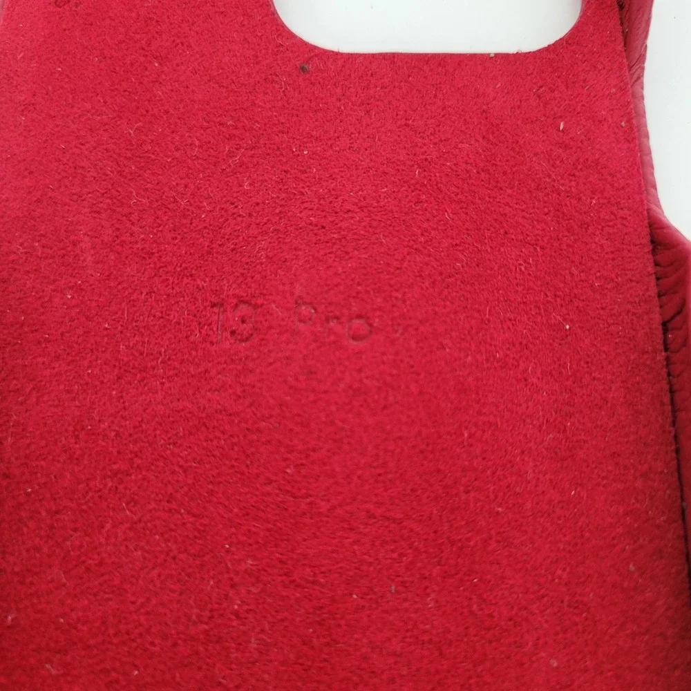 Louis Vuitton iPhone 13 Pro Case Red Leather Monogram Card Slot Bumper Case