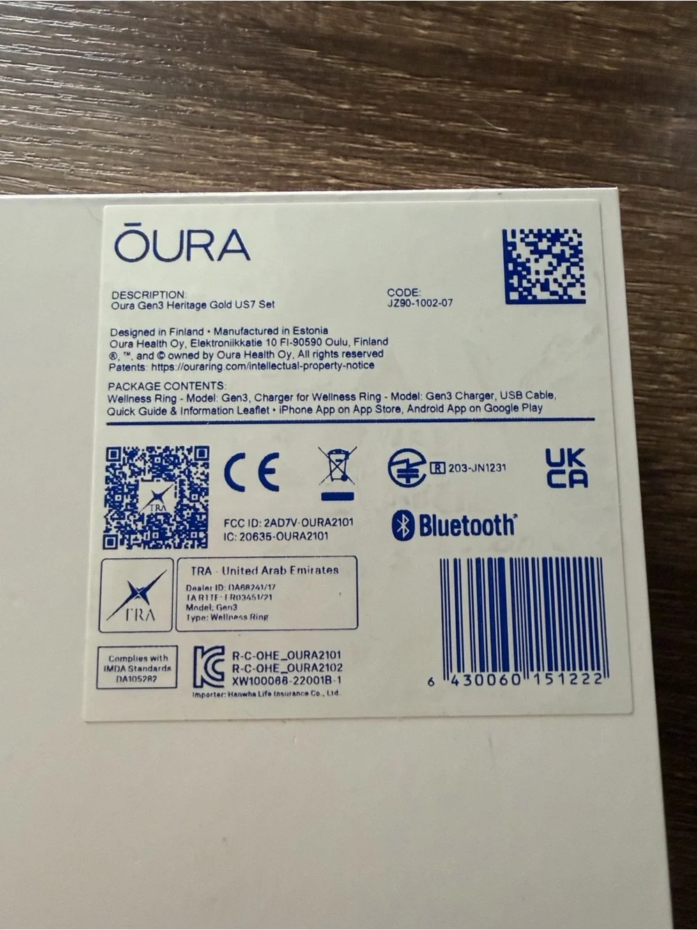 Gold Oura Ring Gen 3 Heritage 7