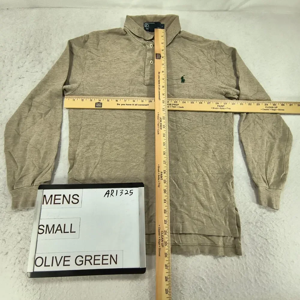 Polo by Ralph Lauren Collared Long Sleeve Polo Shirt Mens Size S Olive Green