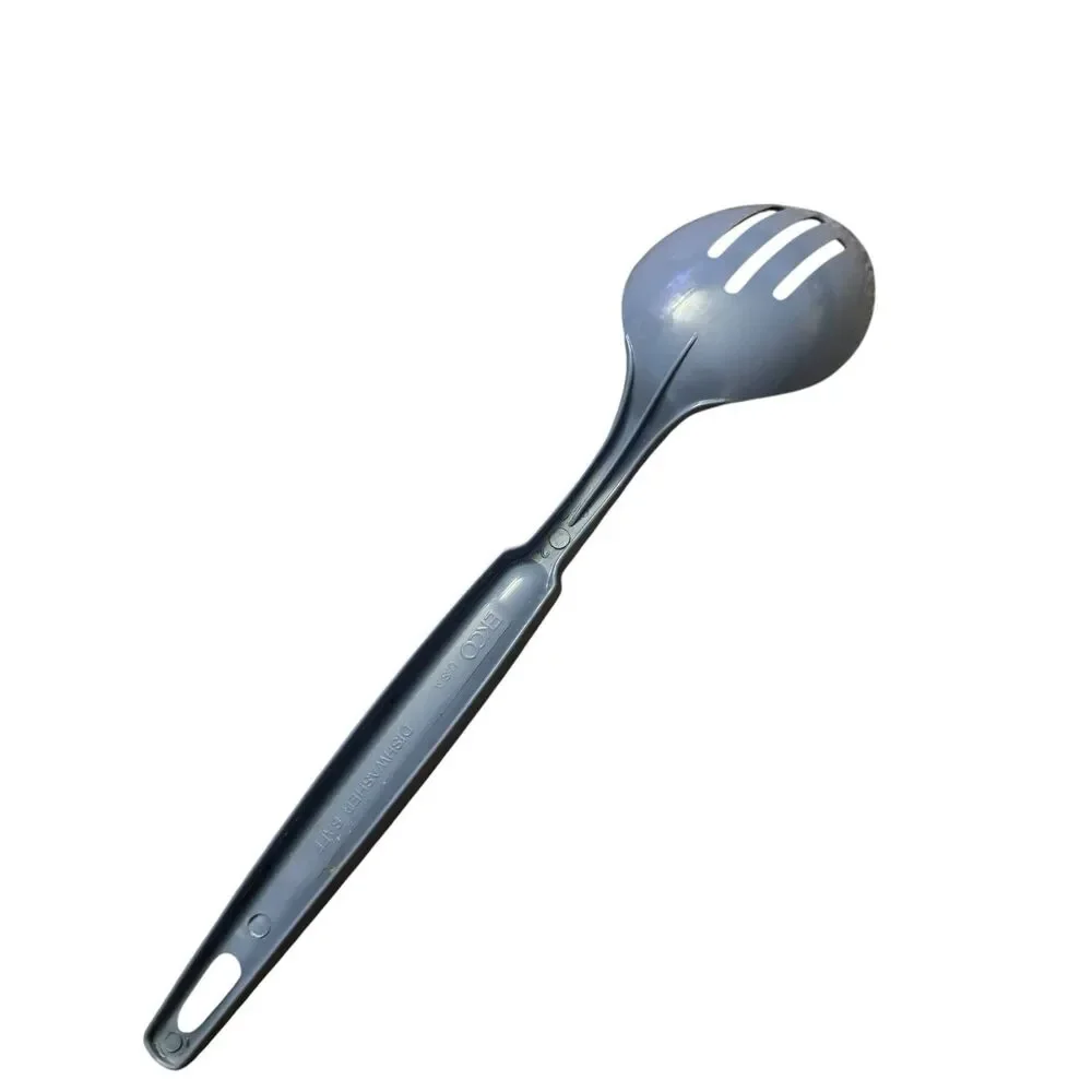 Vintage Ekco‎ Nylon Plastic Slotted Serving Spoon Server USA Light Blue
