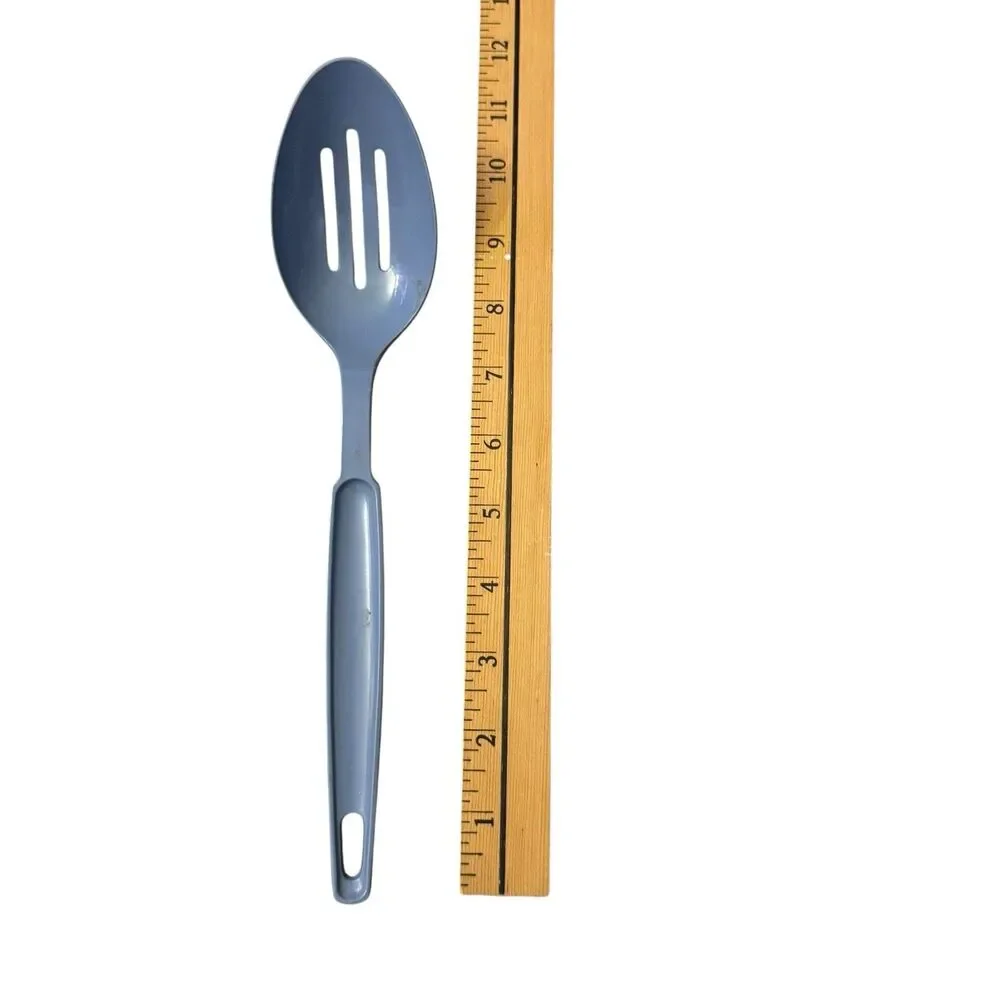 Vintage Ekco‎ Nylon Plastic Slotted Serving Spoon Server USA Light Blue