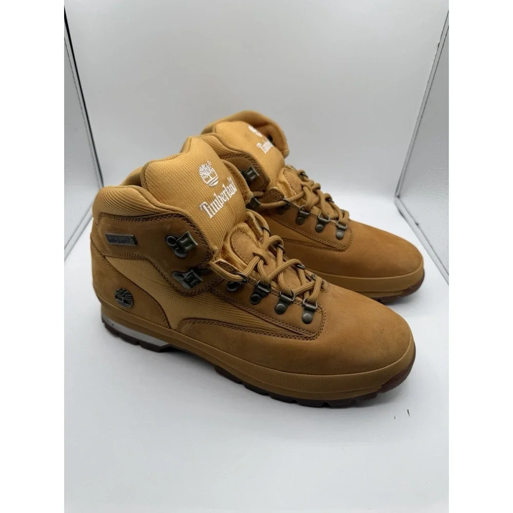 Timberland Euro Hiker Hiking Boots Mens 12 Brown Leather Lace Up Outdoor Camping