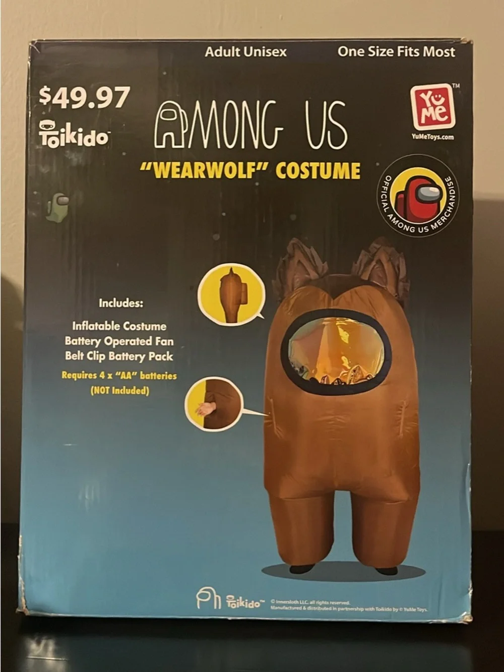 Among Us Wearwolf Inflatable Adult Unisex Costume - Brown