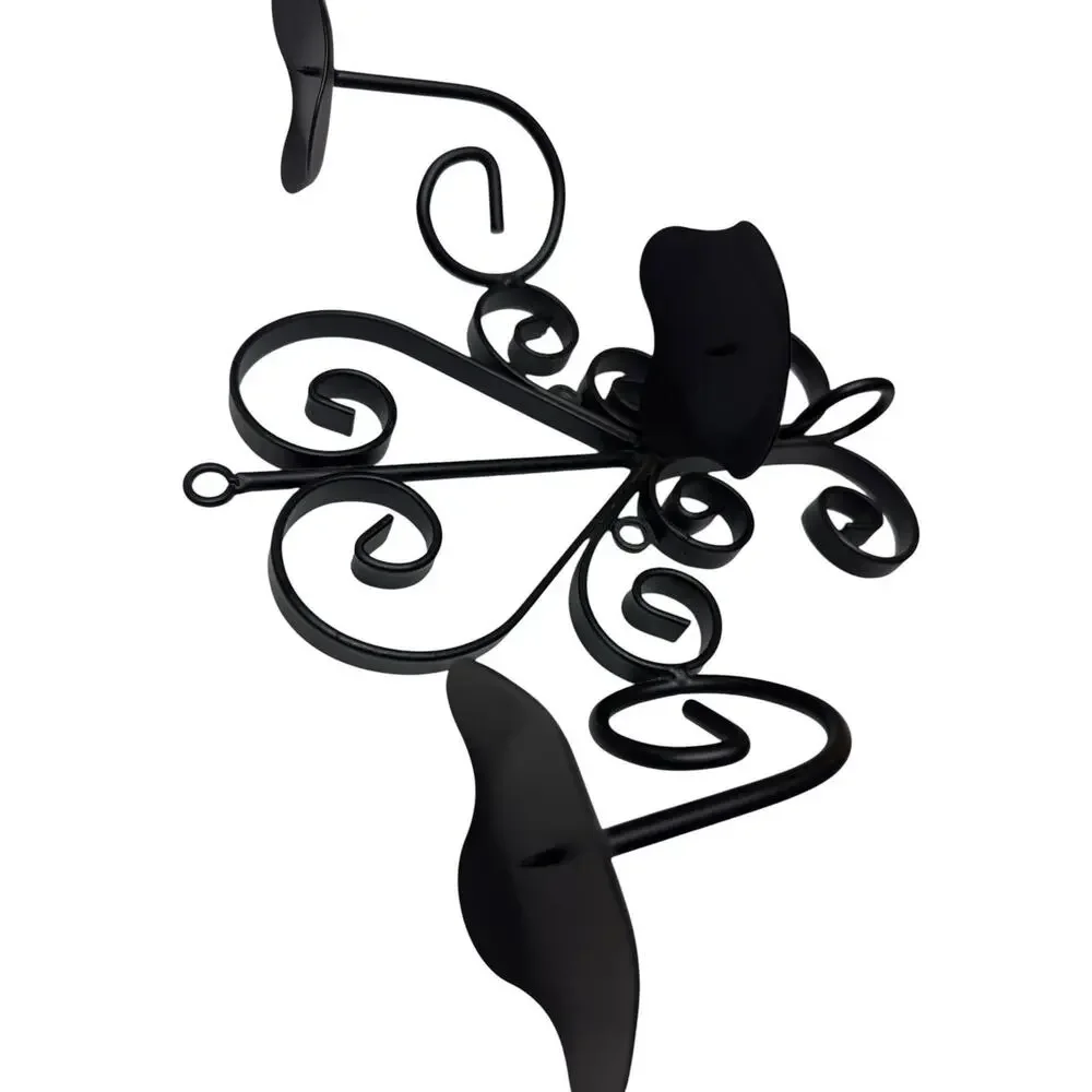 Wrought Iron Wall Candle‎ Holder Sconce Scroll 3 Arm Gothic Decor