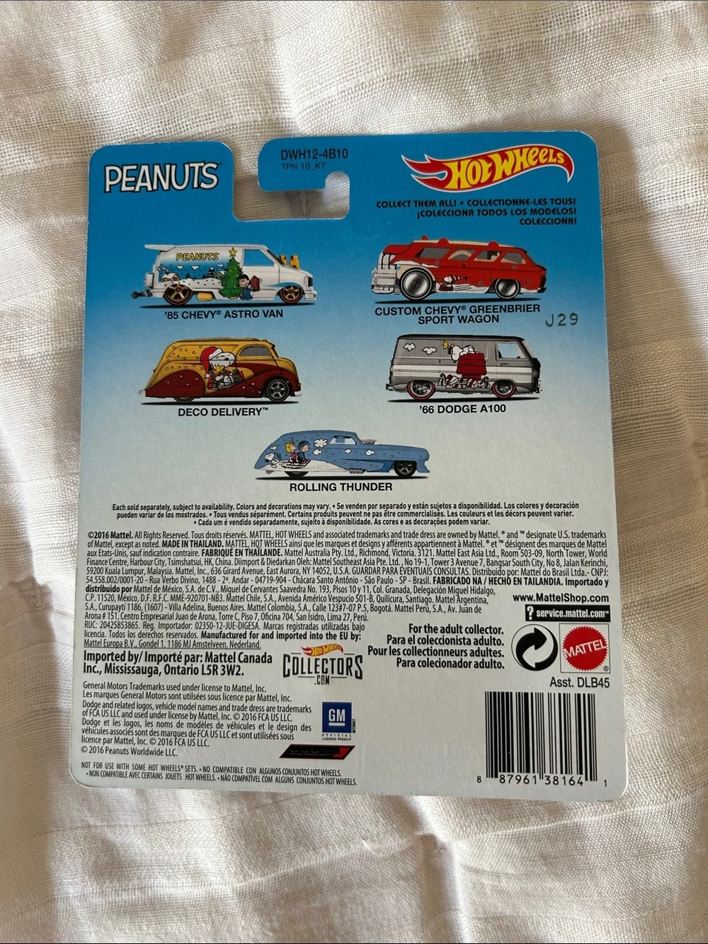 Peanuts Rolling Thunder Kids Toy Car - Light Blue Hot Wheels Christmas