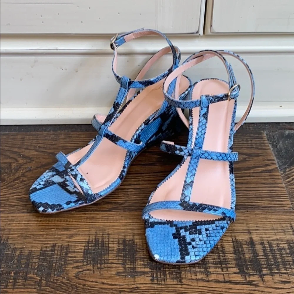 J. Crew wedges snake-embossed leather AP464