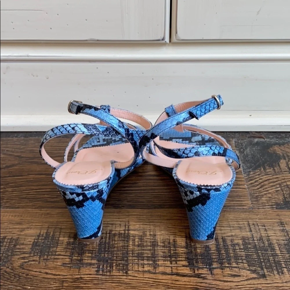 J. Crew wedges snake-embossed leather AP464