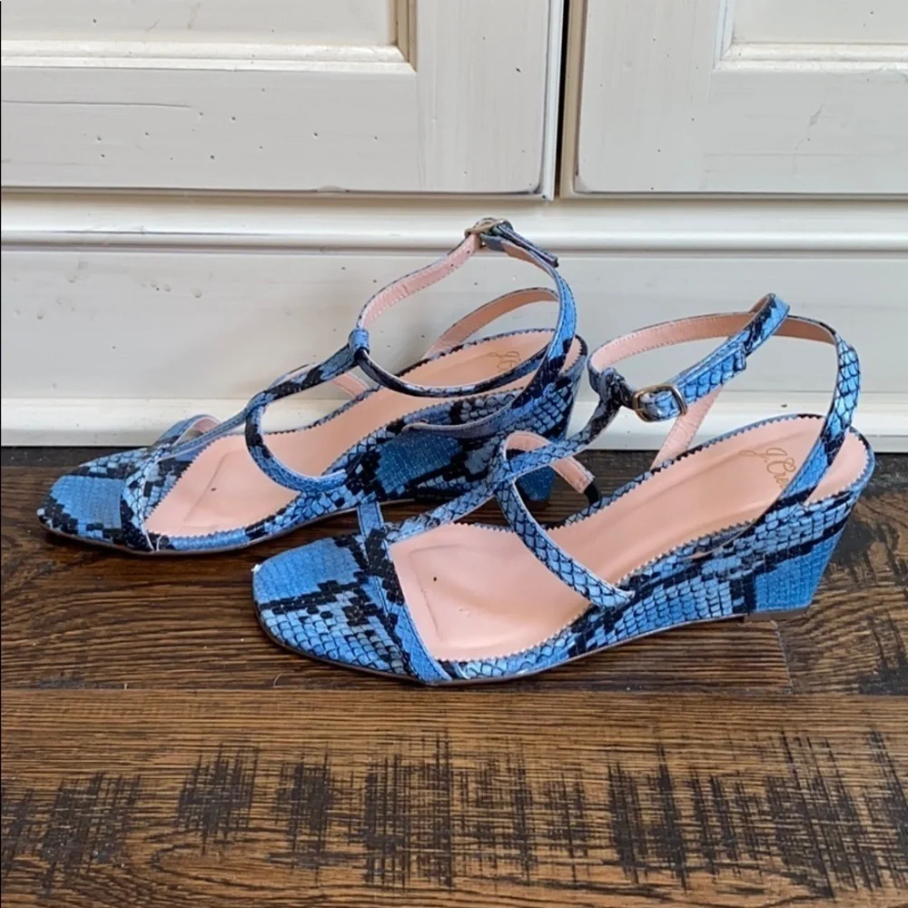 J. Crew wedges snake-embossed leather AP464